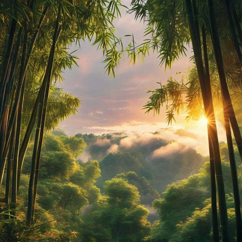 Bamboo Forest Sunrise