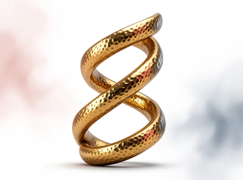 Golden Twisted Hammered Ring