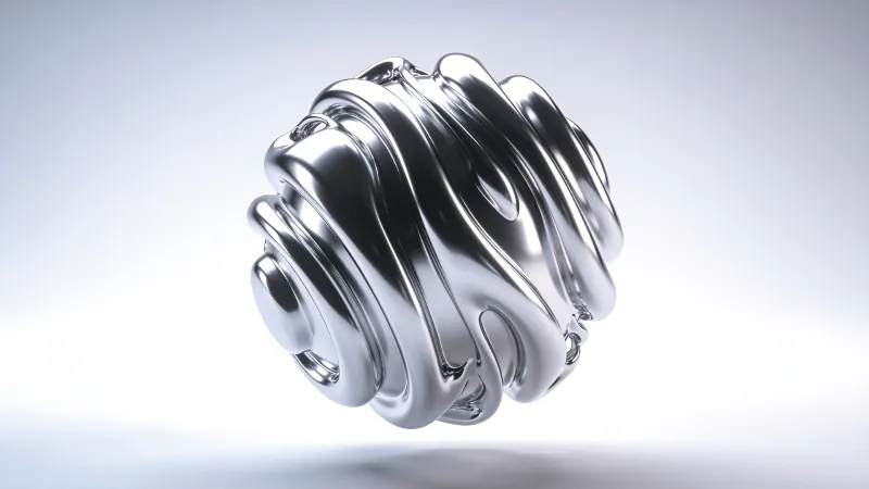 Liquid Chrome Floating Orb
