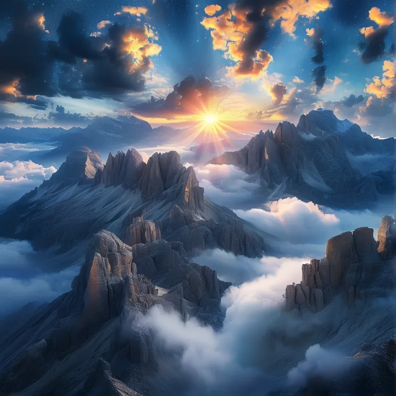 Sunset Over Jagged Peaks