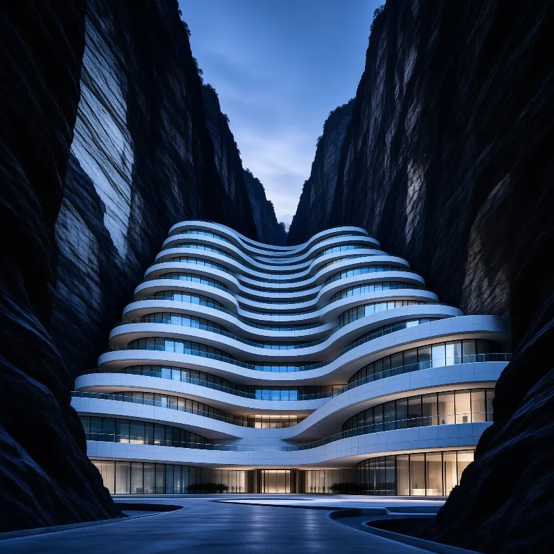 Futuristic Canyon Building