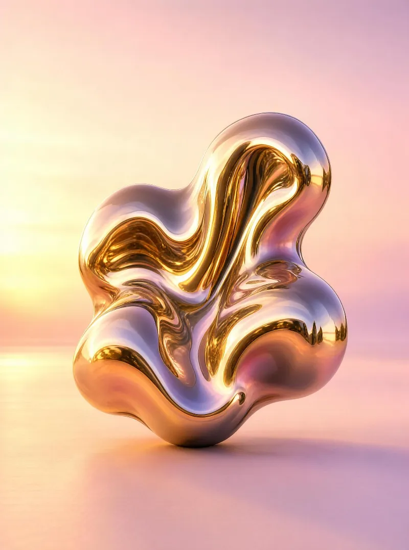Golden Abstract Sculpture