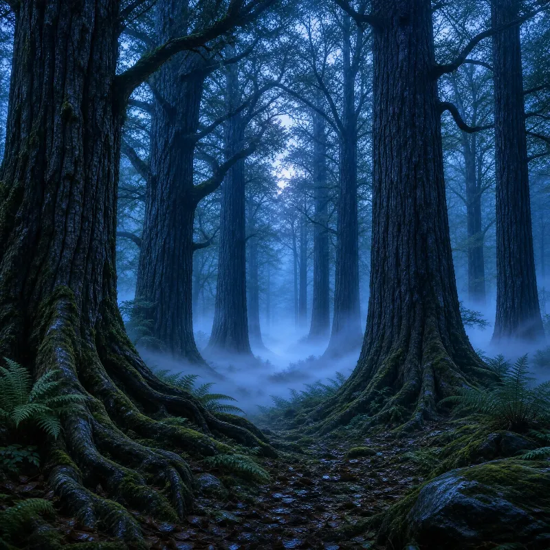 Mystical Foggy Forest