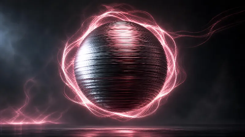 Metallic Sphere with Pink Energy