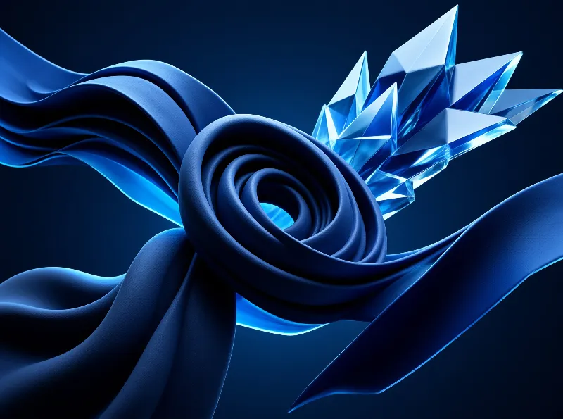 Blue Abstract Crystal Swirl