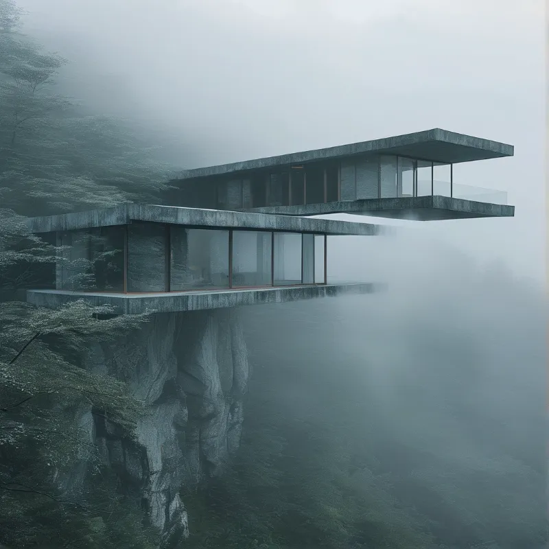 Clifftop Foggy Modern Villa