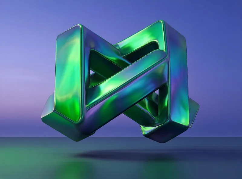 3D Metallic Geometric Shape