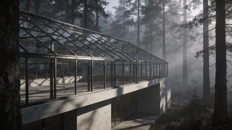 Greenhouse with Steel Frame — Misty Forest