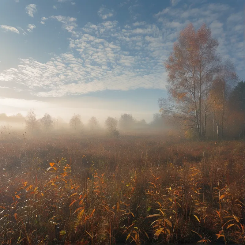 Misty Autumn Field