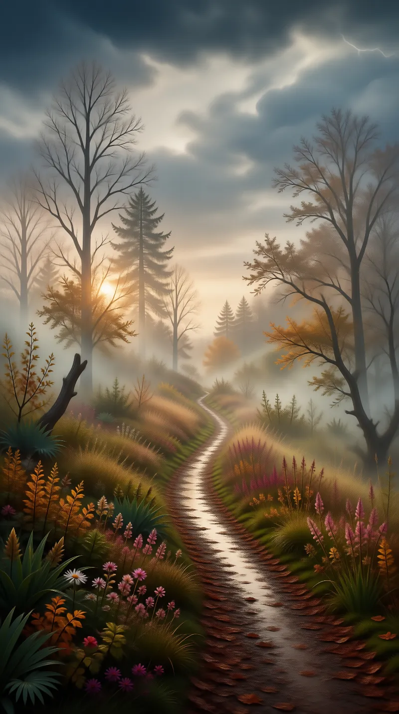 Misty Autumn Path