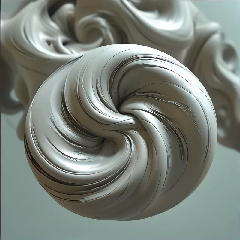 Silver Swirling Sphere