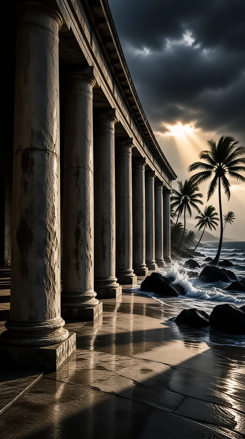 Ancient Columns by the Sea