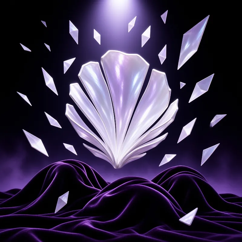 Pearl Shell on Purple Velvet