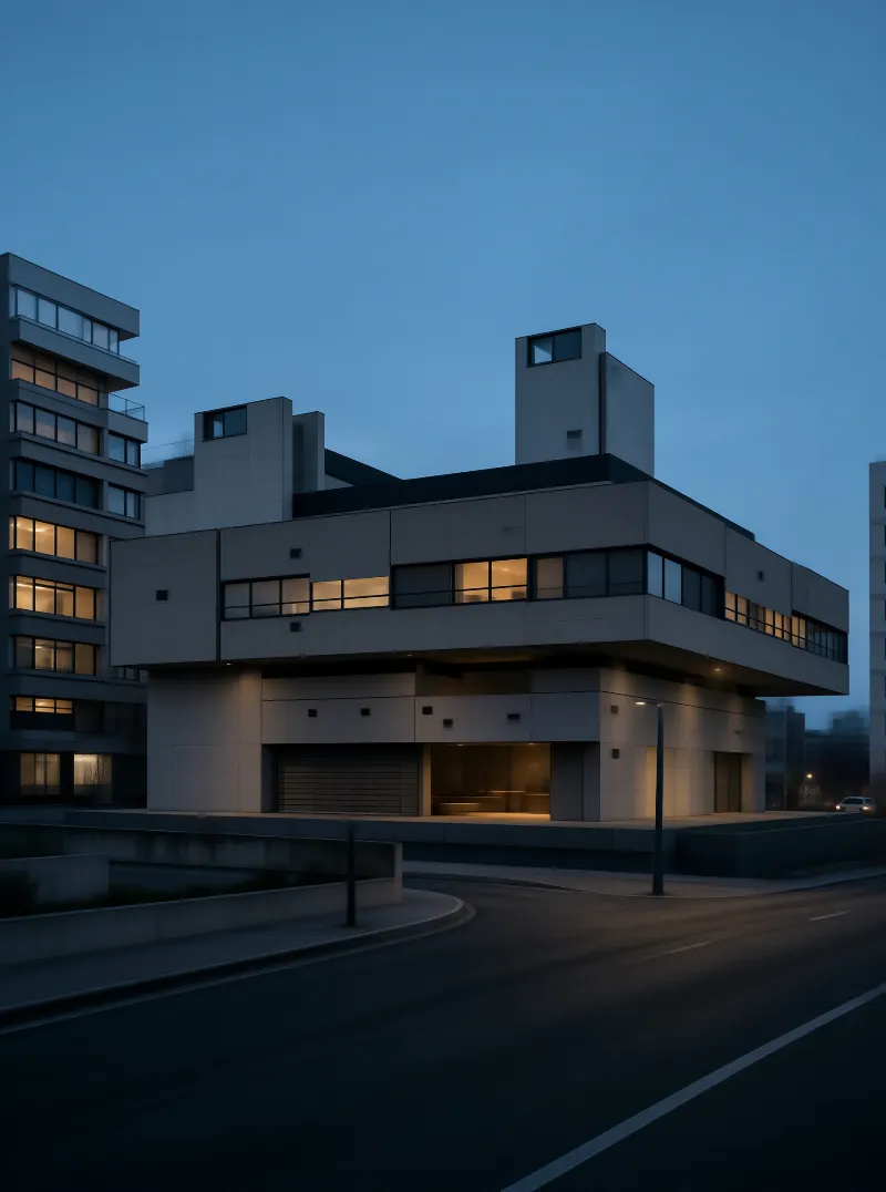 Modern Building at Twilight