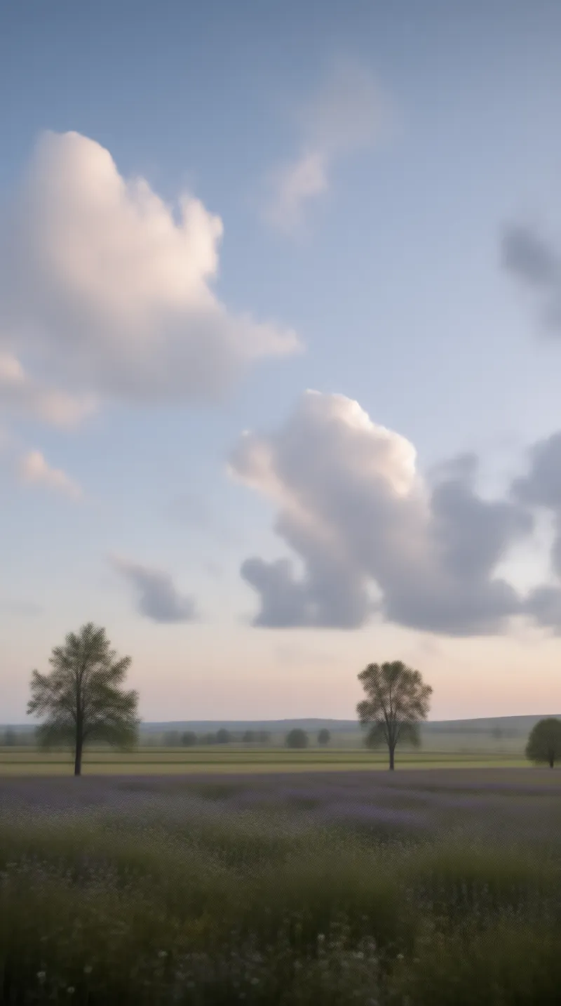 Serene Meadow with Trees