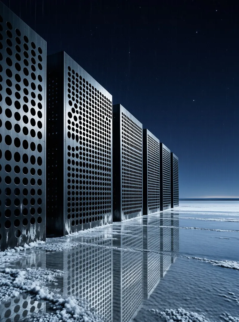 Perforated Structures on Ice
