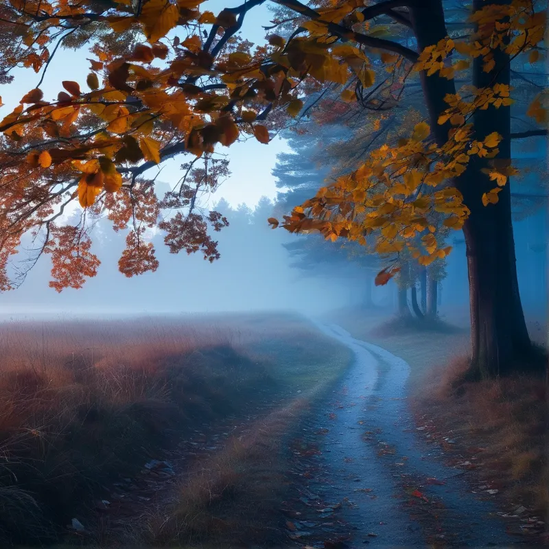 Misty Autumn Path