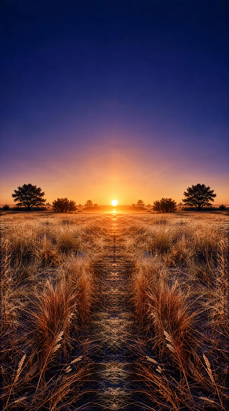 Sunset Over Field