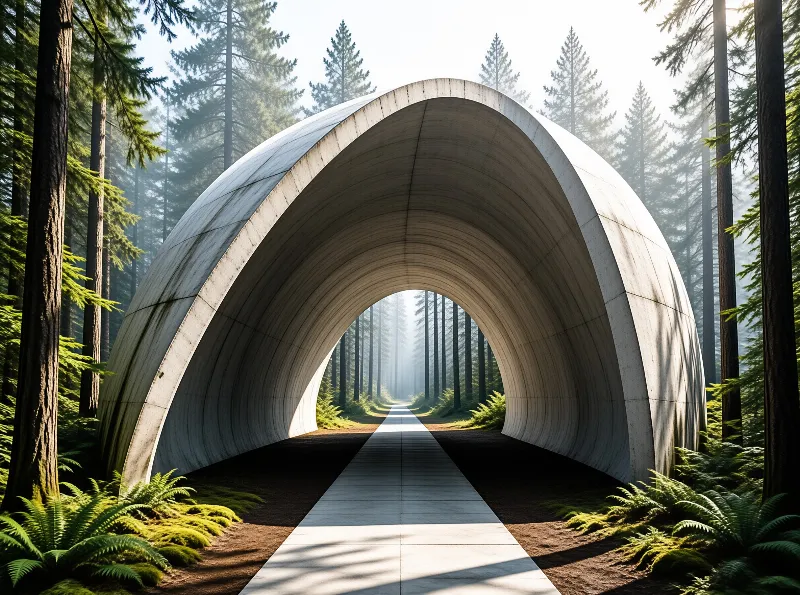 Serene Concrete Archway