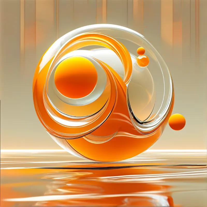 Abstract Orange 3D Art