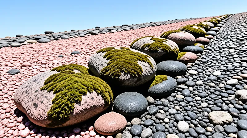 Rows of Mossy Pebbles