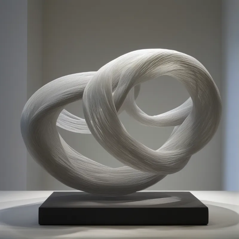 Abstract White Knot Sculpture
