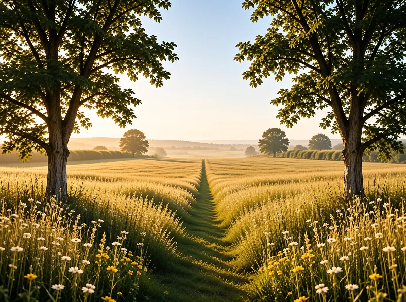 Golden Wheat Field Landscape