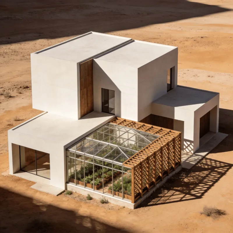 Greenhouse with Wooden Lattice — Desert Plain
