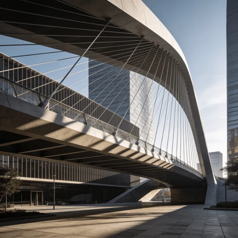 Bridge with Tensile Structure — Urban Plaza