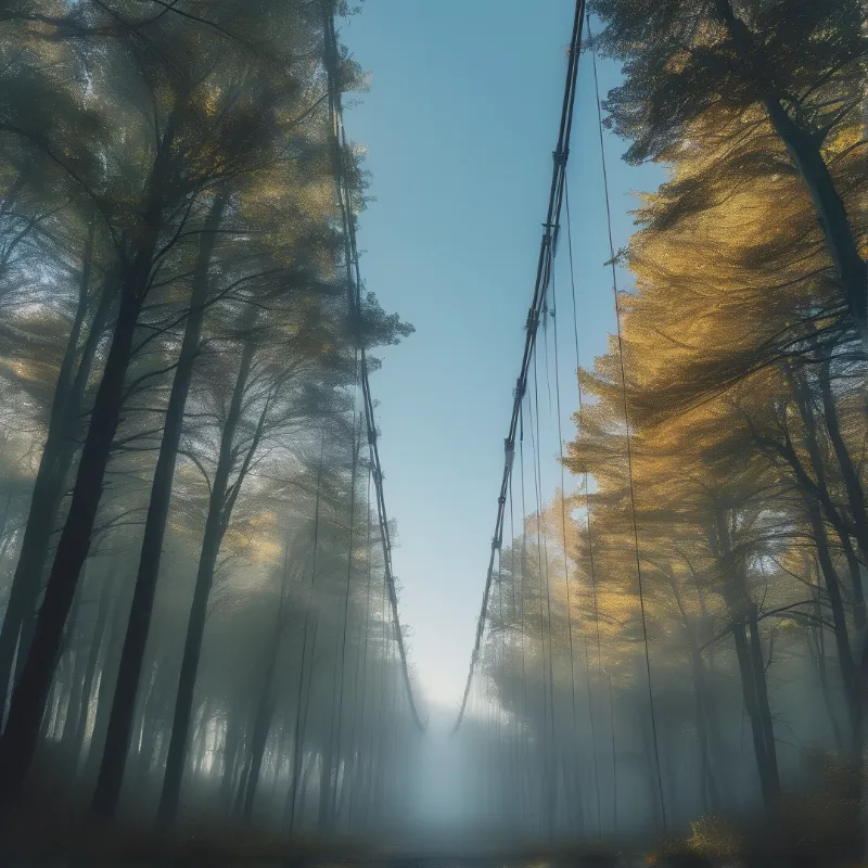 Misty Forest and Cables