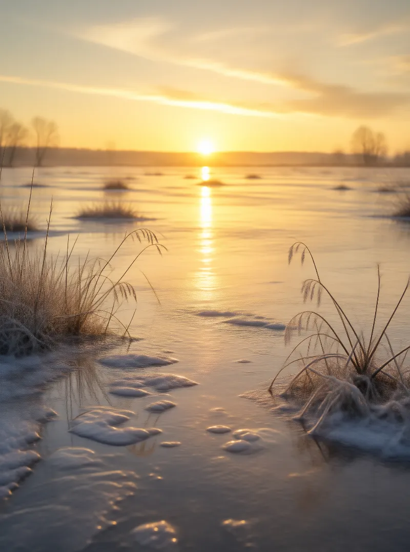 Winter Sunset Reflection