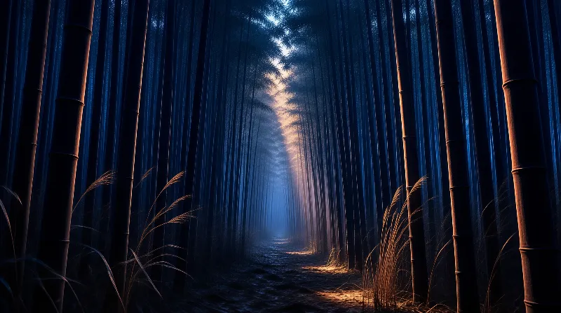 Blue Bamboo Forest Path