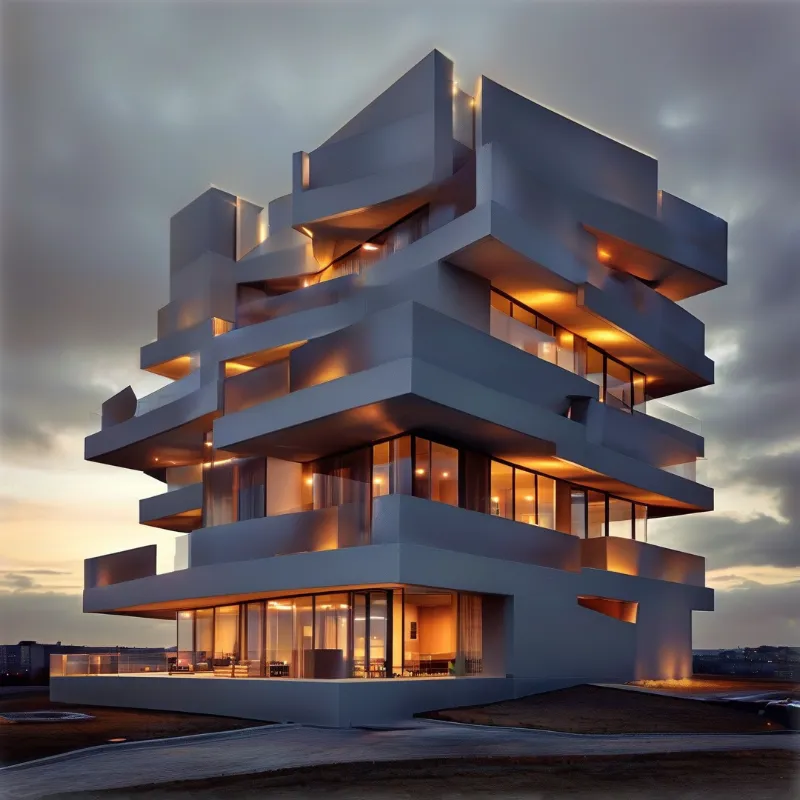 Modern Geometric Building
