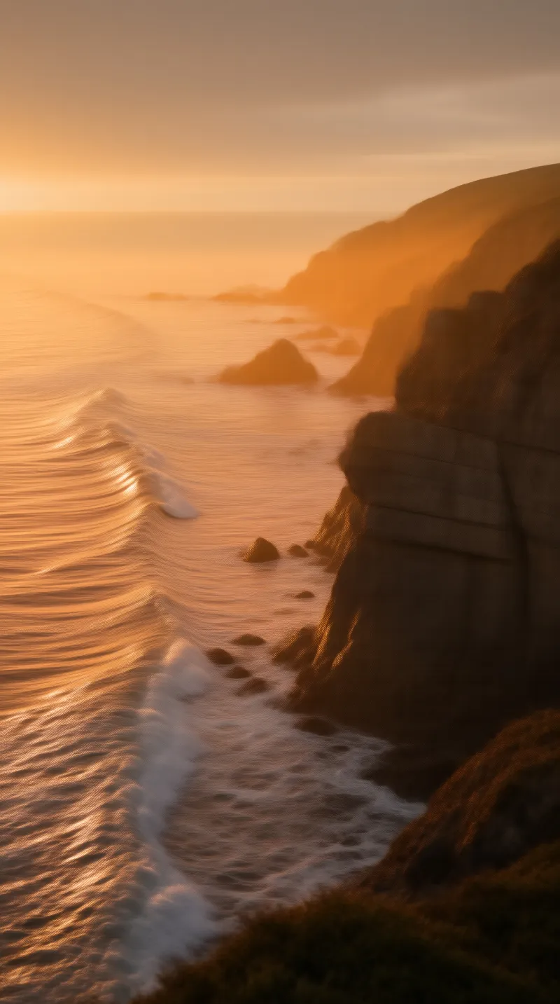 Golden Coastal Cliffs