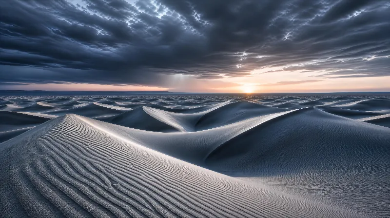 Dramatic Desert Dunes at Sunset
