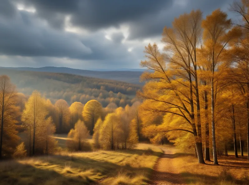Golden Autumn Forest Trail