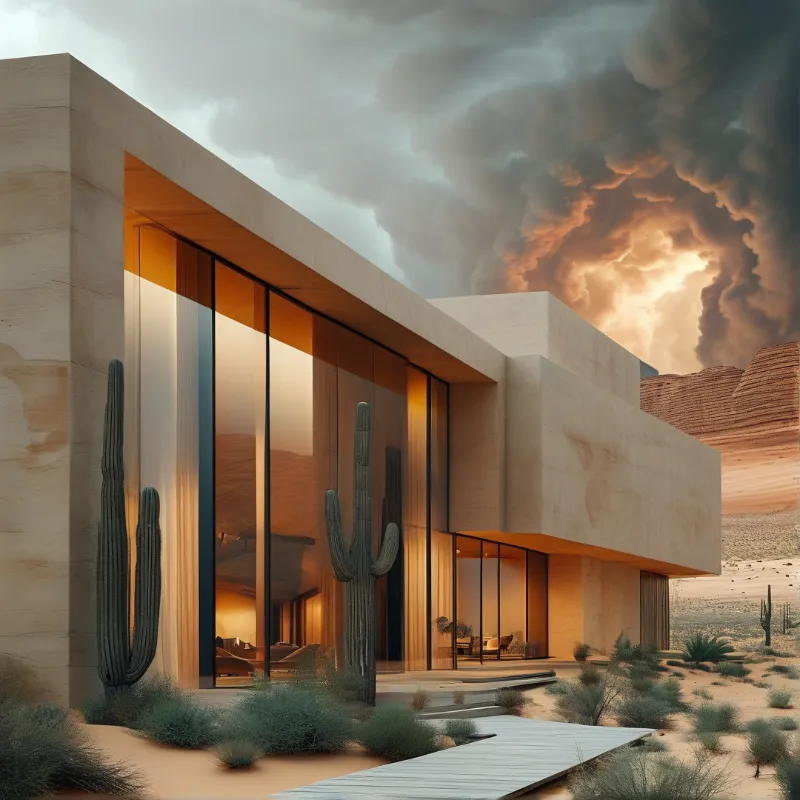 Sandstone Villa in Desert Storm
