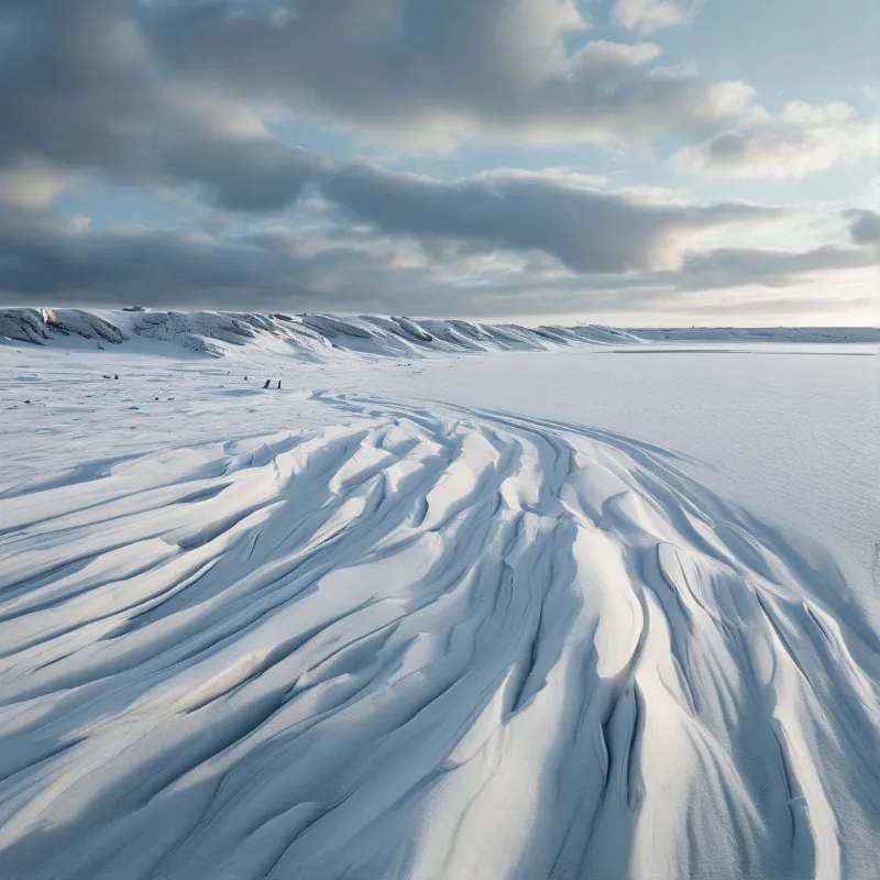Wind-Sculpted Snow Landscape