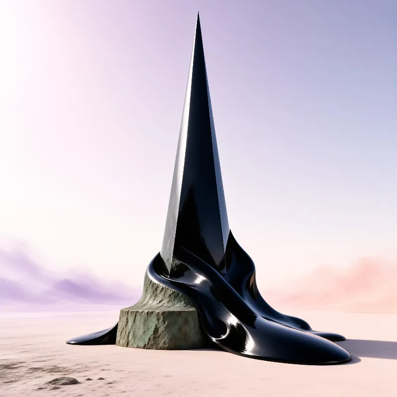 Sleek Black Sculpture