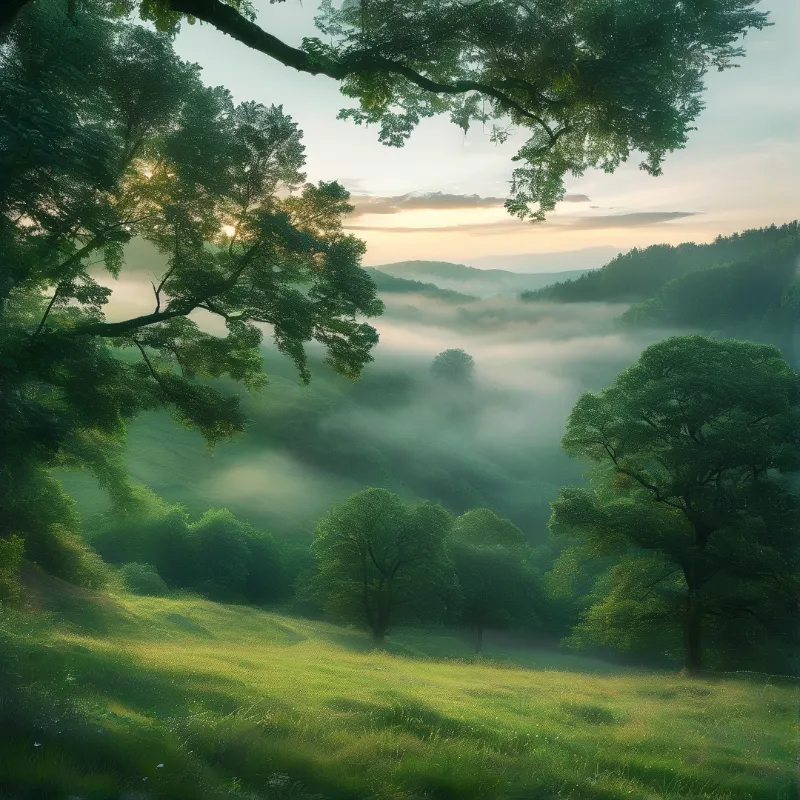 Misty Valley Sunrise