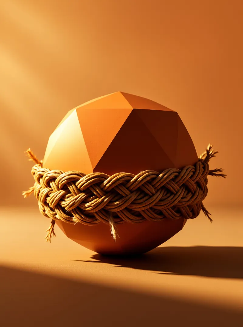 Faceted Gemstone in Rope