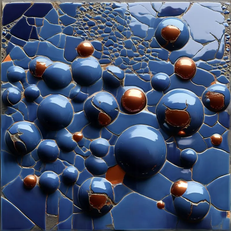 Blue Glazed Ceramic Texture
