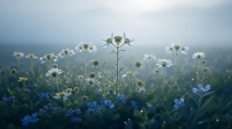 Misty Daisy Field