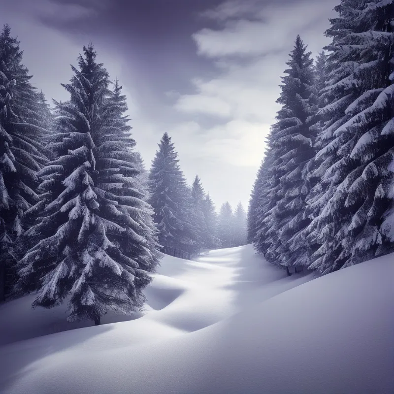 Snowy Forest Path