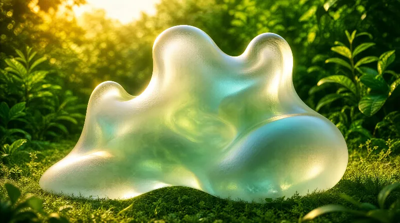 Translucent Organic Sculpture in Nature