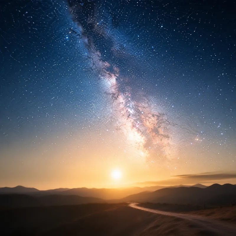Milky Way Over Mountain Road