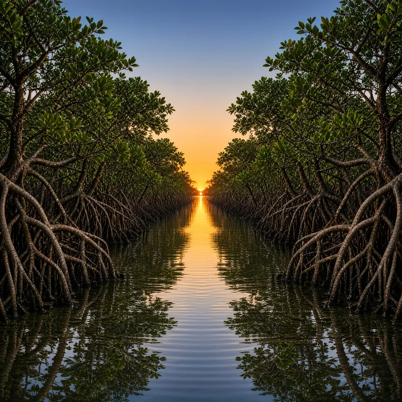 Mangrove Forest at Sunset