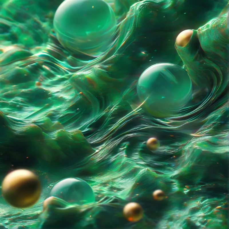 Abstract Green Fluid Art