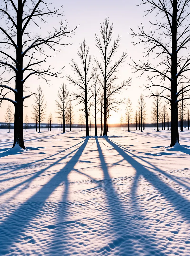 Snowy Forest at Sunrise