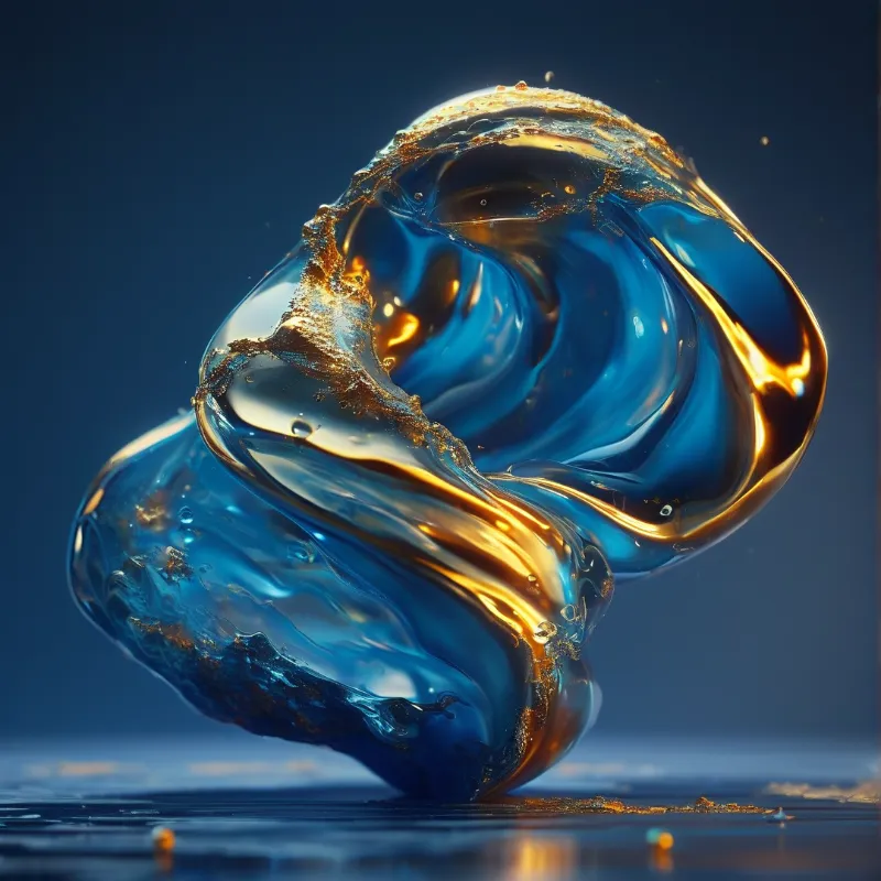 Abstract Liquid Metal Art